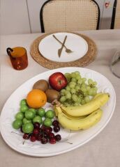 GRANDE BEYAZ OVAL SERVİS TABAK 48X36CM