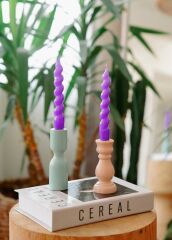CANDY MOR 2'Lİ ŞAMDAN MUM 17CM