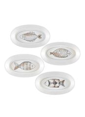 WISH KREM OVAL 4'LÜ SERVİS TABAK 17CM