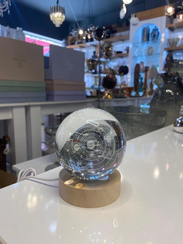 GEZEGEN CAM IŞIKLI DEKORATİF KÜRE 8CM