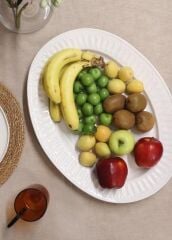 GRANDE BEYAZ OVAL SERVİS TABAK 50X37CM