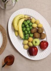 GRANDE BEYAZ OVAL SERVİS TABAK 50X37CM