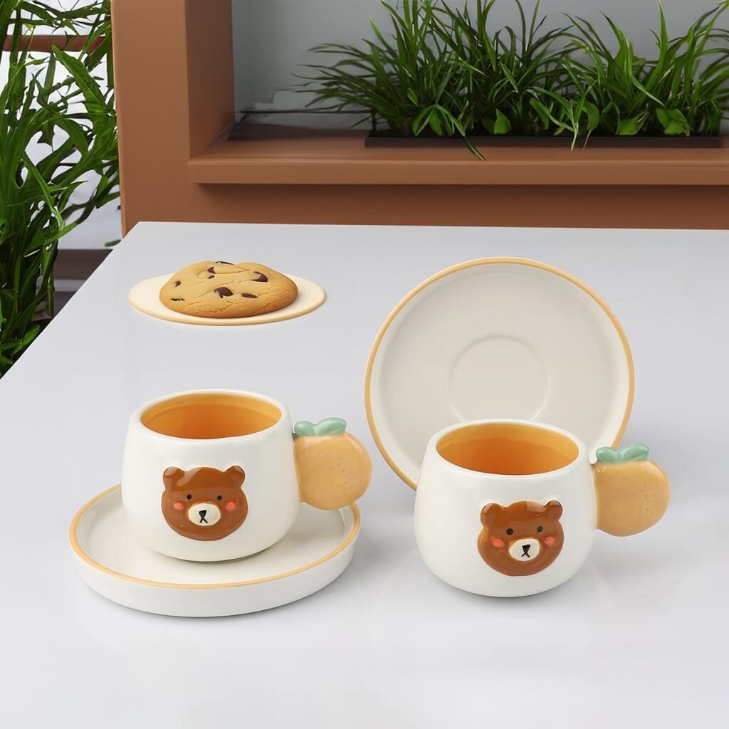 KAHVERENGİ AYICIK 2 KİŞİLİK TÜRK KAHVESİ FİNCANI