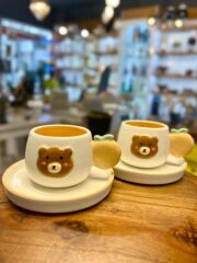 KAHVERENGİ AYICIK 2 KİŞİLİK TÜRK KAHVESİ FİNCANI