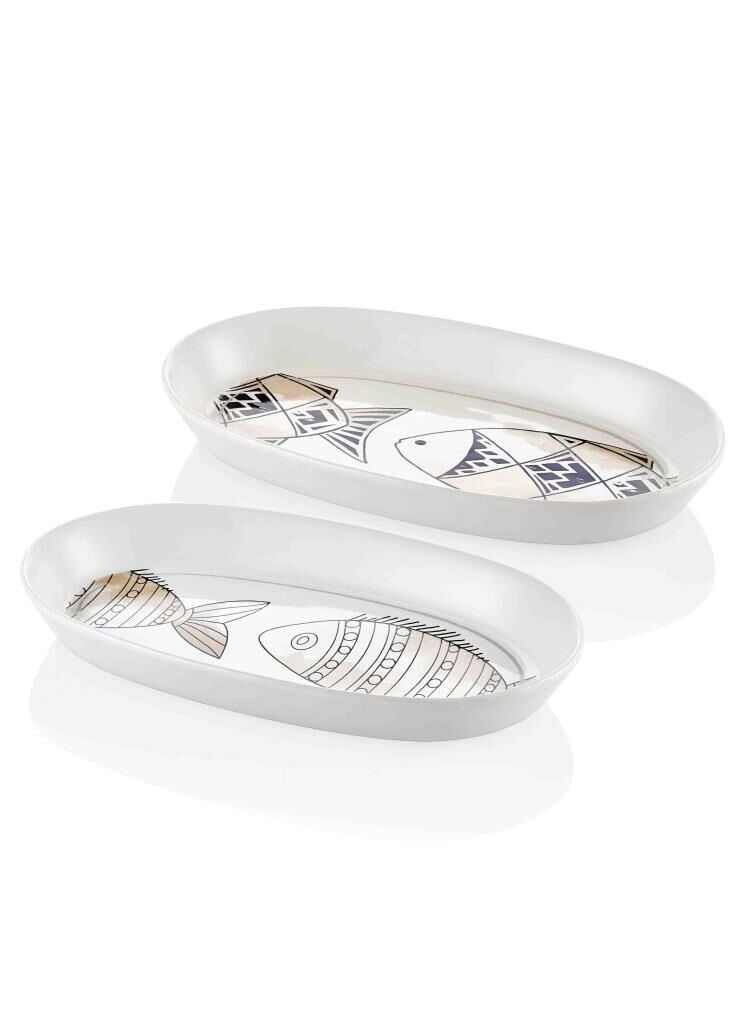 WISH KREM OVAL 2'Lİ SERVİS TABAK 29CM