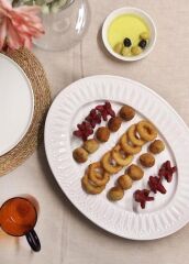 GRANDE BEYAZ OVAL SERVİS TABAK 41X31CM