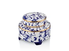 DALMATIEN MAVİ GOLD YUVARLAK KAPAKLI KAVANOZ 12CM
