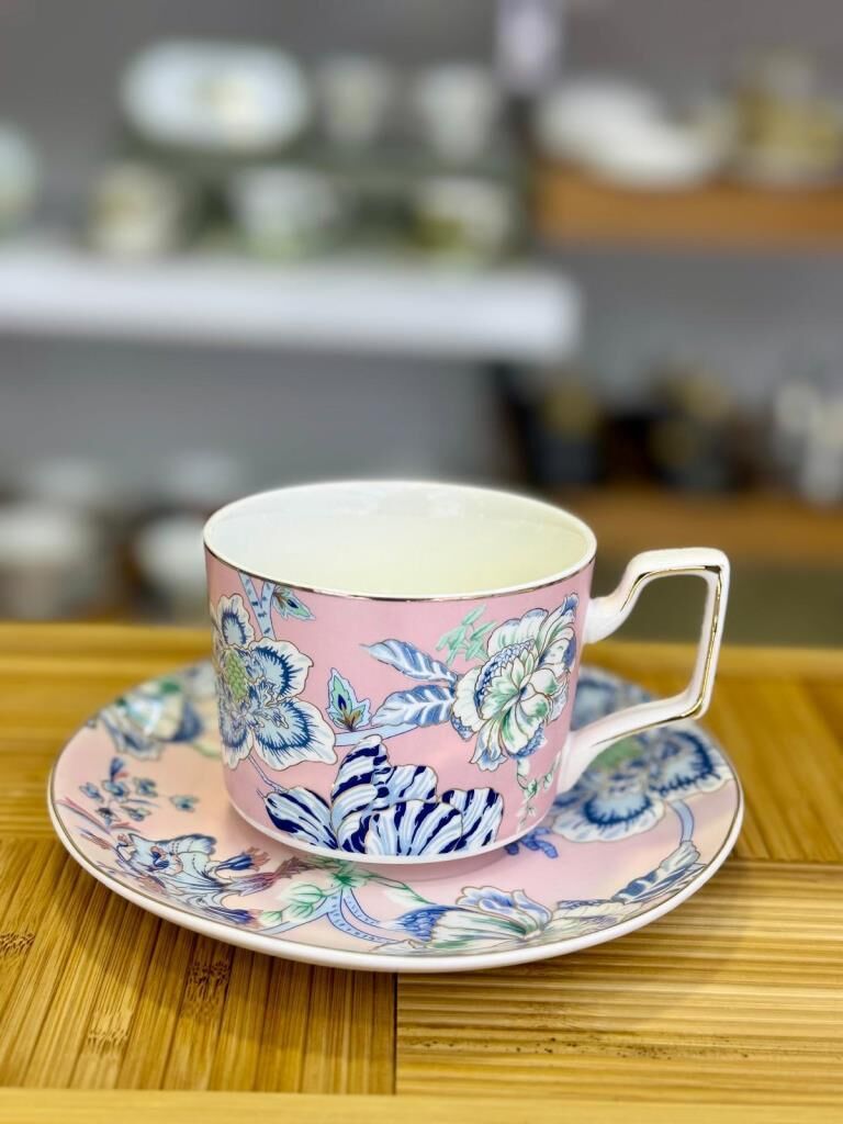 BLUEM PEMBE TEK KİŞİLİK ÇAY FİNCANI