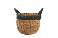HASIR SİYAH YUVARLAK SEPET 26X31CM