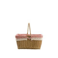 SENTETİK HASIR DİKDÖRTGEN PİKNİK SEPETİ 32CM