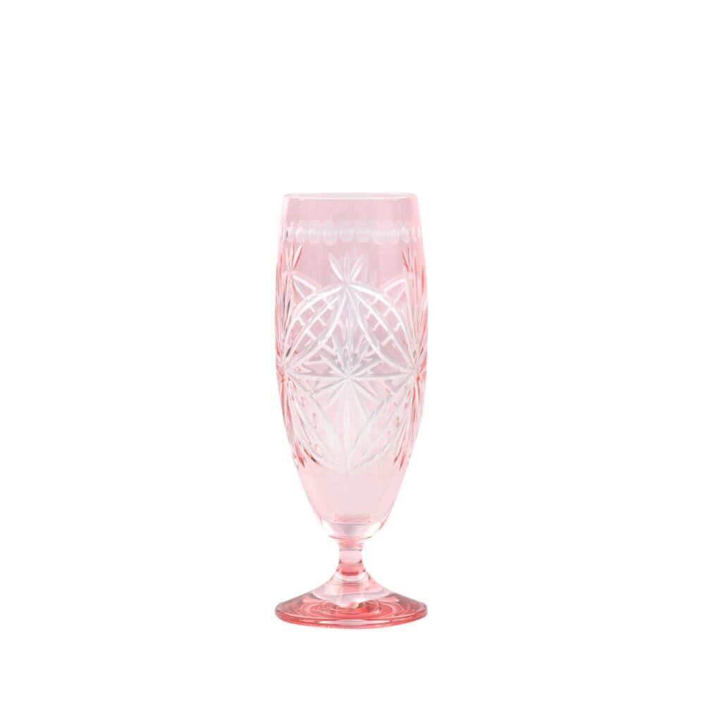PEMBE KRİSTAL AYAKLI UZUN TEKLİ KADEH DESEN1