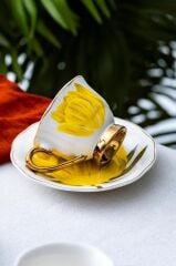 TIFFANY SARI 2 KİŞİLİK TÜRK KAHVESİ FİNCANI
