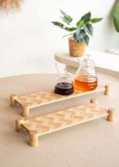 WICKER BAMBU TEPSİ/STAND 33X12CM