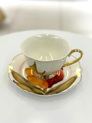 FIORE TURUNCU TEK KİŞİLİK ÇAY FİNCANI