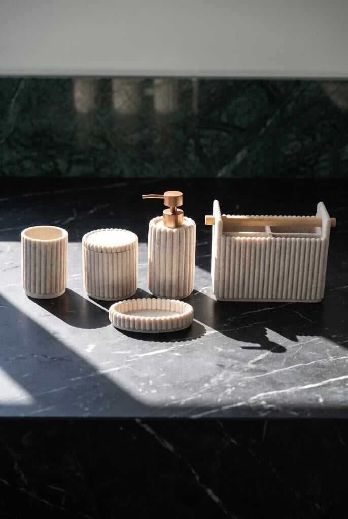 LADUREE 5'Lİ BANYO TAKIMI BEJ