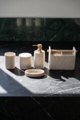 LADUREE 5'Lİ BANYO TAKIMI BEJ