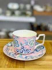 BLUEM PEMBE GRİ 6 KİŞİLİK ÇAY FİNCANI
