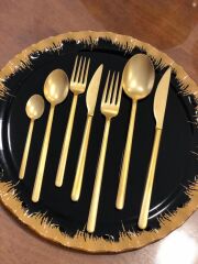 ALLEGRA MAT GOLD 42 PARÇA ÇATAL KAŞIK BIÇAK SETİ