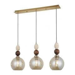 LEDO 3'LÜ ANTİK LAK MASA ÜZERİ SIRALI AVİZE