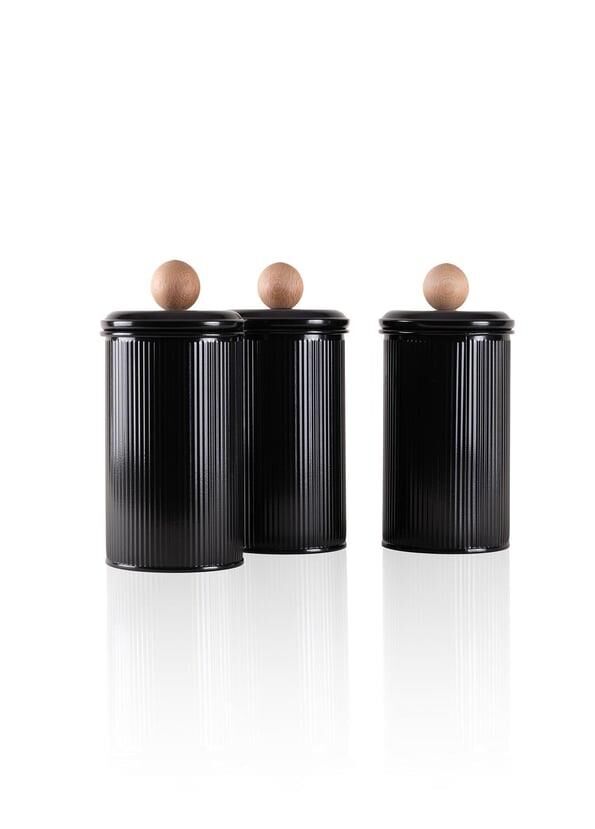 STRİPE SİYAH ÇAY KAHVE ŞEKER KAVANOZU 1,20LT