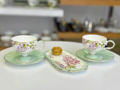 HAPPİLY 2 KİŞİLİK SUNUM TABAKLI TÜRK KAHVESİ FİNCANI DESEN1-5 PARÇA