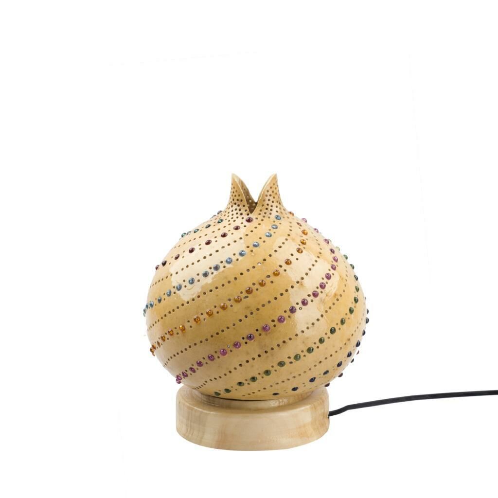 SU KABAĞI RENKLİ BONCUK İŞLEMELİ DEKORATİF AYDINLATMA 24CM