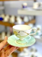 HAPPİLY 2 KİŞİLİK SUNUM TABAKLI TÜRK KAHVESİ FİNCANI DESEN2-5 PARÇA