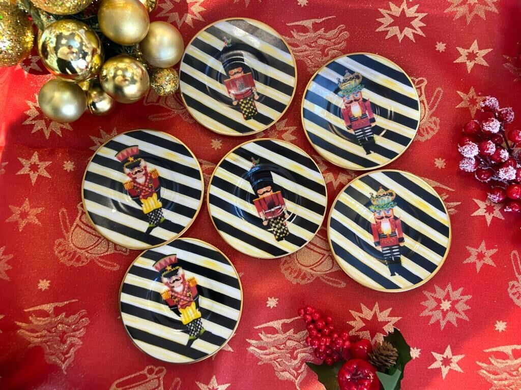 KURŞUN ASKER NOEL TEMALI 6'LI ÇAY TABAK