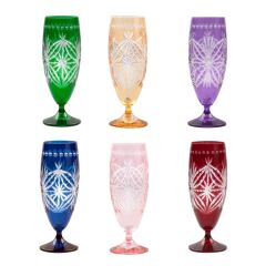 6 RENK KRİSTAL AYAKLI 6'LI UZUN KADEH DESEN1