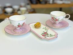 PEACHY 2 KİŞİLİK SUNUM TABAKLI TÜRK KAHVESİ FİNCANI-5 PARÇA