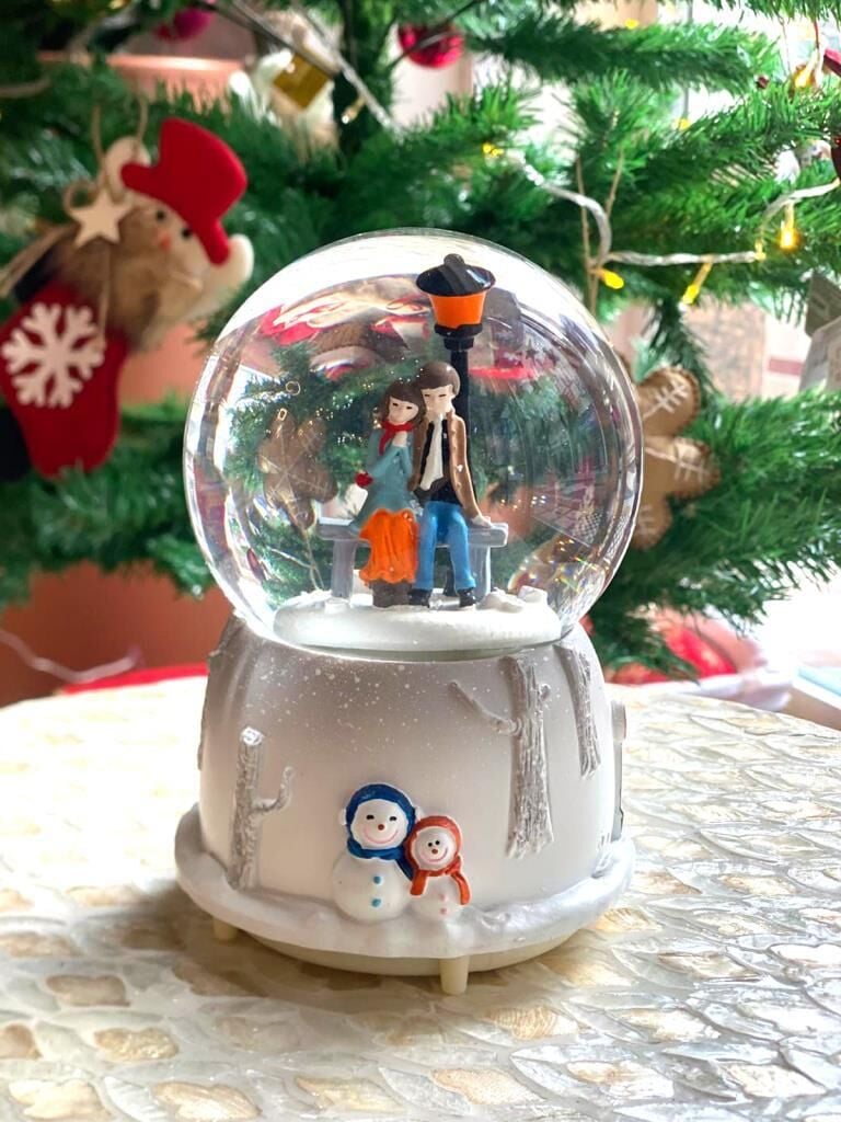 GRİ KAR KÜRESİ DESEN2  15CM