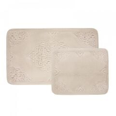 KARACA HOME DAMILA 2'Lİ BEJ  BANYO HALISI