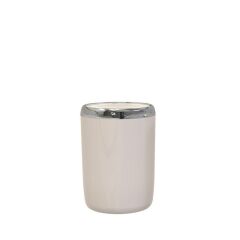 LİMA DEKORLU ÇÖP KOVASI KROM BEJ