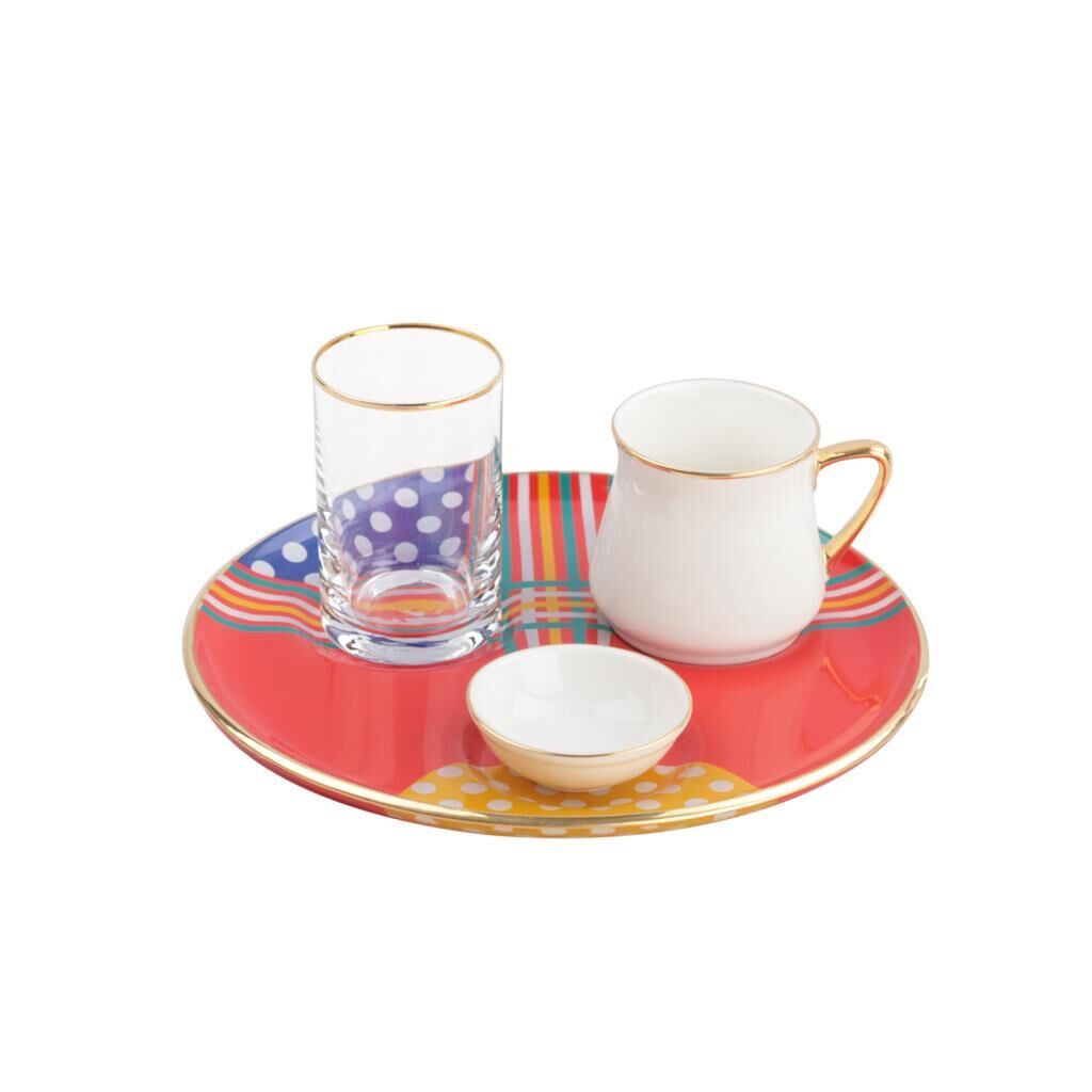 PERA YUVARLAK 4 PARÇA KAHVE SETİ