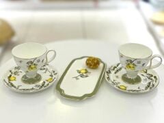 SUNLEAF 2 KİŞİLİK SUNUM TABAKLI TÜRK KAHVESİ FİNCANI-5 PARÇA