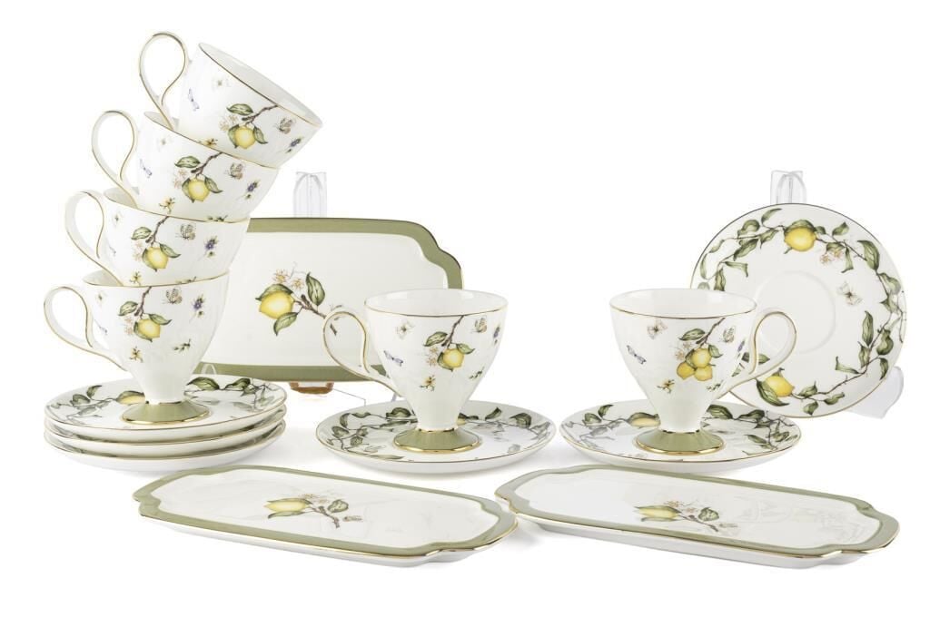 SUNLEAF 2 KİŞİLİK SUNUM TABAKLI TÜRK KAHVESİ FİNCANI-5 PARÇA