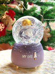 MOR ASTRONOT KAR KÜRESİ 15CM