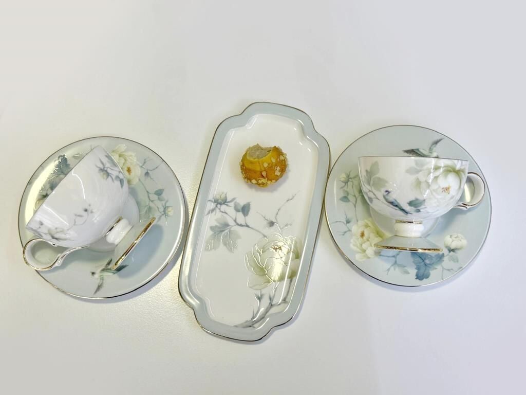 VOL DE FLEURS 2 KİŞİLİK SUNUM TABAKLI TÜRK KAHVESİ FİNCANI-5 PARÇA