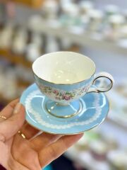 ROSE CHARM 2 KİŞİLİK PEMBE SUNUM TABAKLI TÜRK KAHVESİ FİNCANI-5 PARÇA