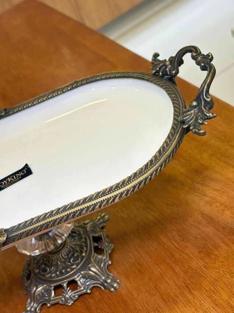 ANTİK AYAKLI OVAL SUNUM TABAK 30X16CM