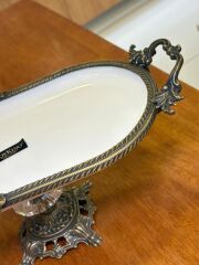 ANTİK AYAKLI OVAL SUNUM TABAK 30X16CM