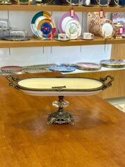 ANTİK AYAKLI OVAL SUNUM TABAK 30X16CM