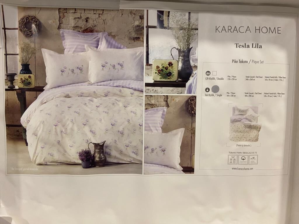 KARACA HOME TESLA LİLA TEK KİŞİLİK PİKE TAKIMI