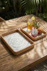 SEDEFLİ BAMBU DİKDÖRTGEN TEPSİ 2'Lİ DESEN1