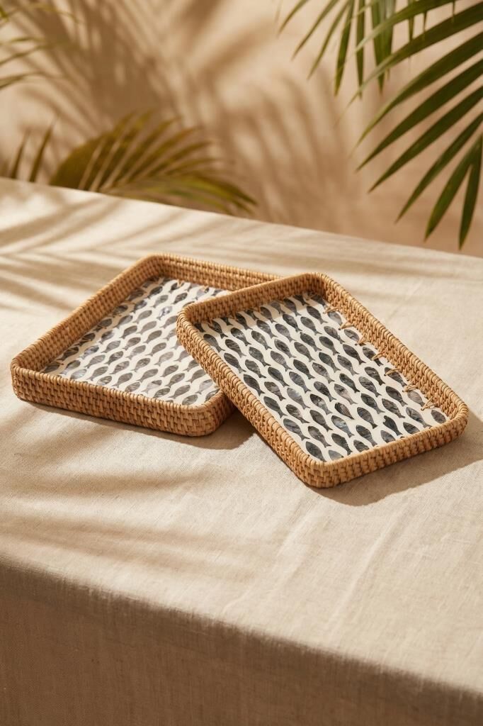 SEDEFLİ BAMBU DİKDÖRTGEN TEPSİ 2'Lİ DESEN3