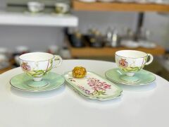 HAPPİLY 6 KİŞİLİK SUNUM TABAKLI TÜRK KAHVESİ FİNCANI-15 PARÇA