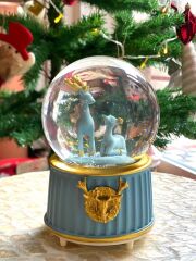 MAVİ ALTIN GEYİK KAR KÜRESİ 15CM