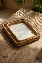 SEDEFLİ BAMBU DİKDÖRTGEN TEPSİ 2'Lİ DESEN4