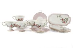 PEACHY 6 KİŞİLİK SUNUM TABAKLI TÜRK KAHVESİ FİNCANI -15 PARÇA