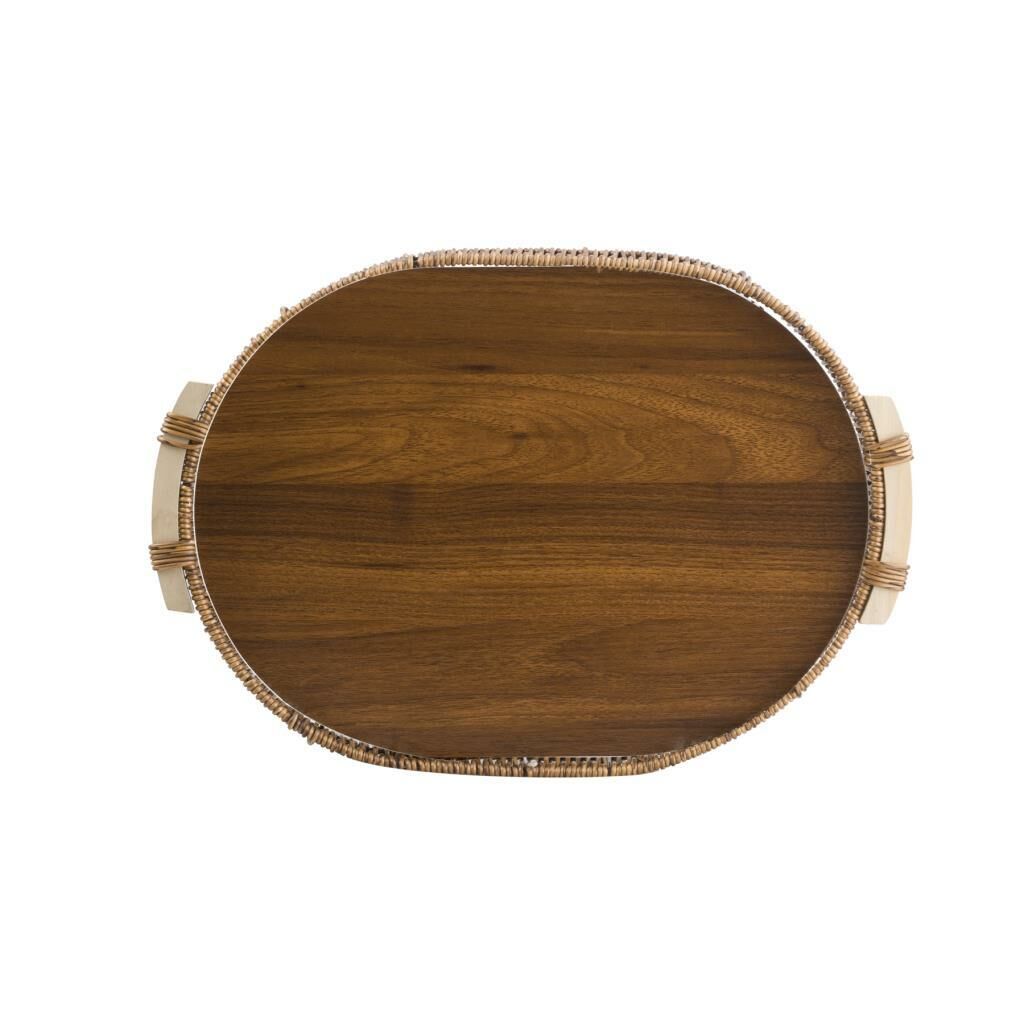 SENTETİK HASIR/AHŞAP OVAL TEPSİ 40CM